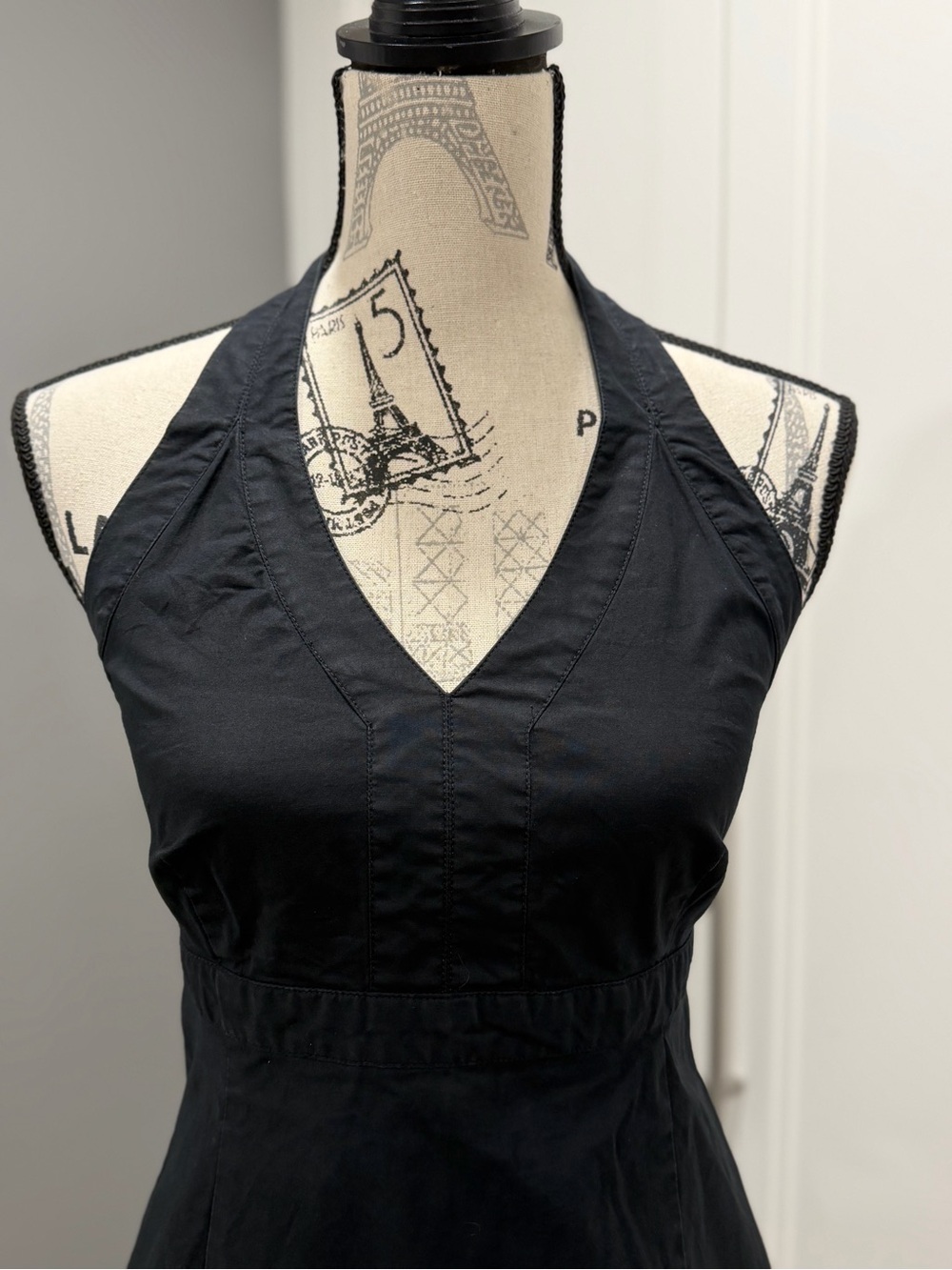 Vintage, Y2K, GAP Black Halter Mini Dress - Picture 2 of 16